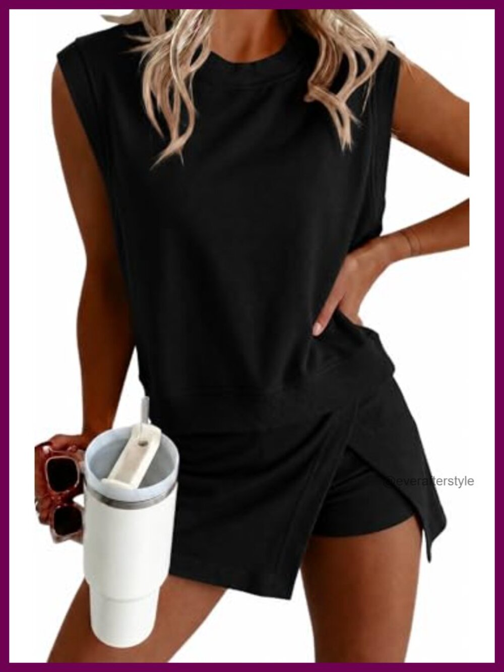 Women 2 Piece Cotton Lounge Set Sleeveless Tank Skort Summer Outfit
